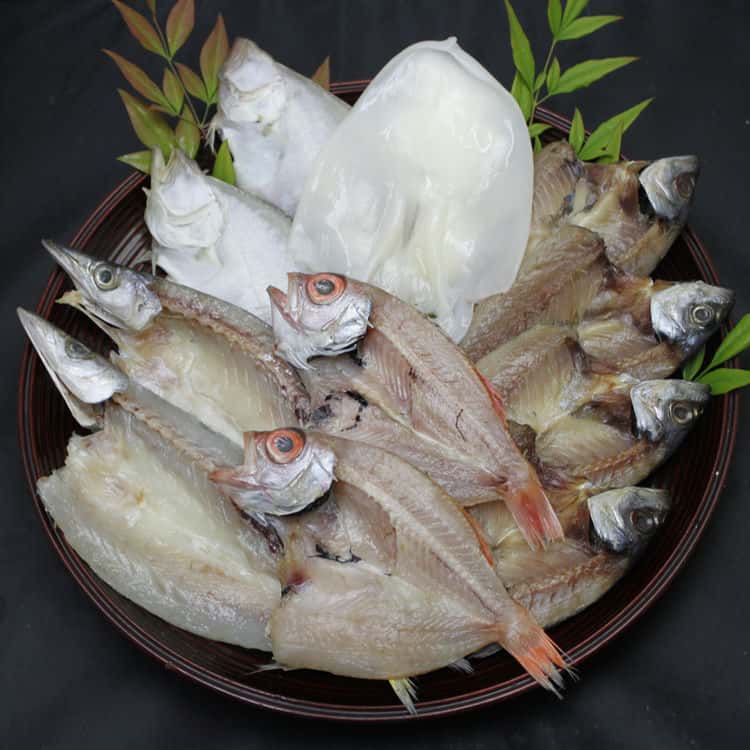 島根 出雲干しセット ノド黒開き50gx2尾 アジ開き60gx4尾 エテカレイ70gx2尾 カマス開き80gx2尾 白イカ70gx1枚 山陰沖で獲れた鮮度良い魚を塩で旨みを引き出ししっかり乾燥させ旨みを凝縮