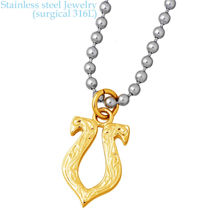 【ポイント2倍！12日まで！】 ステンレス ハワイアンジュエリー ハワジュ ネックレス アクセサリー 金属アレルギー対応 医療用サージカル316L レディース K24 GHSS81P-K24