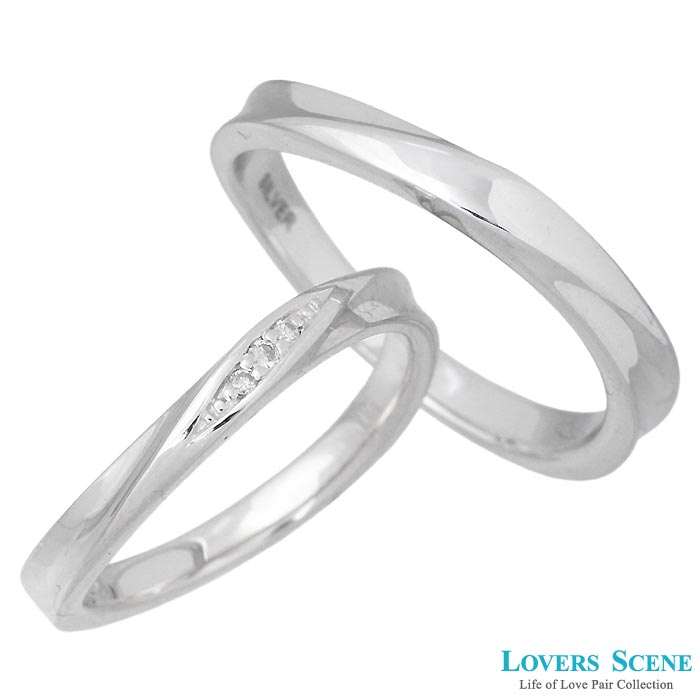 【ポイント2倍！マラソン終了まで】 ラバーズシーン LOVERS SCENE シルバー ペア リング 指輪 アクセサリー ダイヤモンド 7～15号 13～21号 刻印可能 LSR-0131DRM-RM｜Baby・Sies（ベイビー・シーズ） 22,880円
