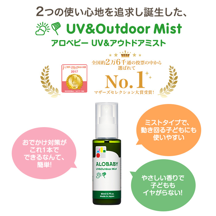 アロベビー  UV\u0026アウトドアミスト 180ml  ビックボトル 2本セット