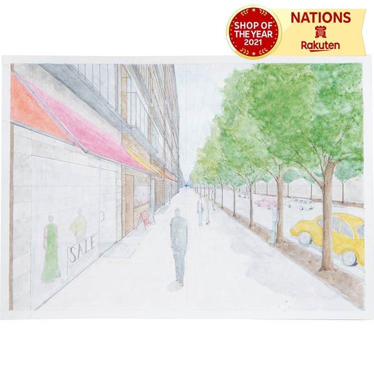 楽天市場】一点透視ｼｰﾄB3(10枚組) 図工 美術 絵 画材 学校 教材 小学生