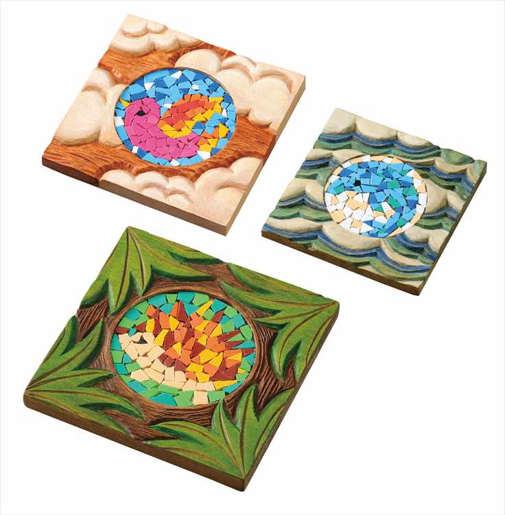 楽天市場】木彫コースター3枚組 アーテック 工作 図工 美術 自由研究