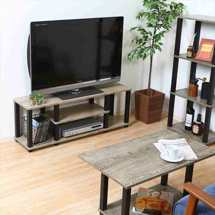ﾌｨｯﾄ TVﾗｯｸ W110 NA×BK ローボード TV台 テレビ台 おしゃれ 不二貿易 リビングボード 収納ボックス 新生活 AV収納 AVボード