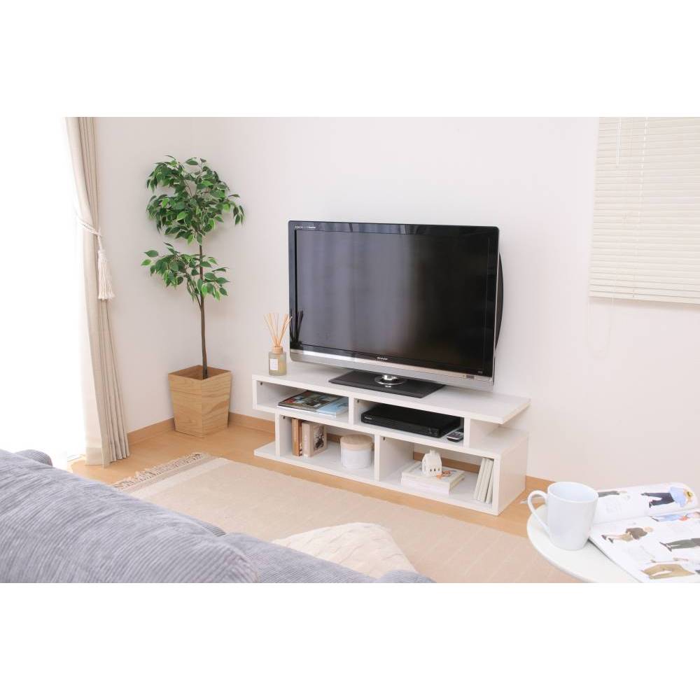 不二貿易 S字型TV台 S字型テレビ台 120幅 120cm幅 オークWH オークホワイト 組立品 組立式 FBC 51491 不二貿易 S字型TV台 約120cm幅 オークホワイト 組立品 品番51491 FBC