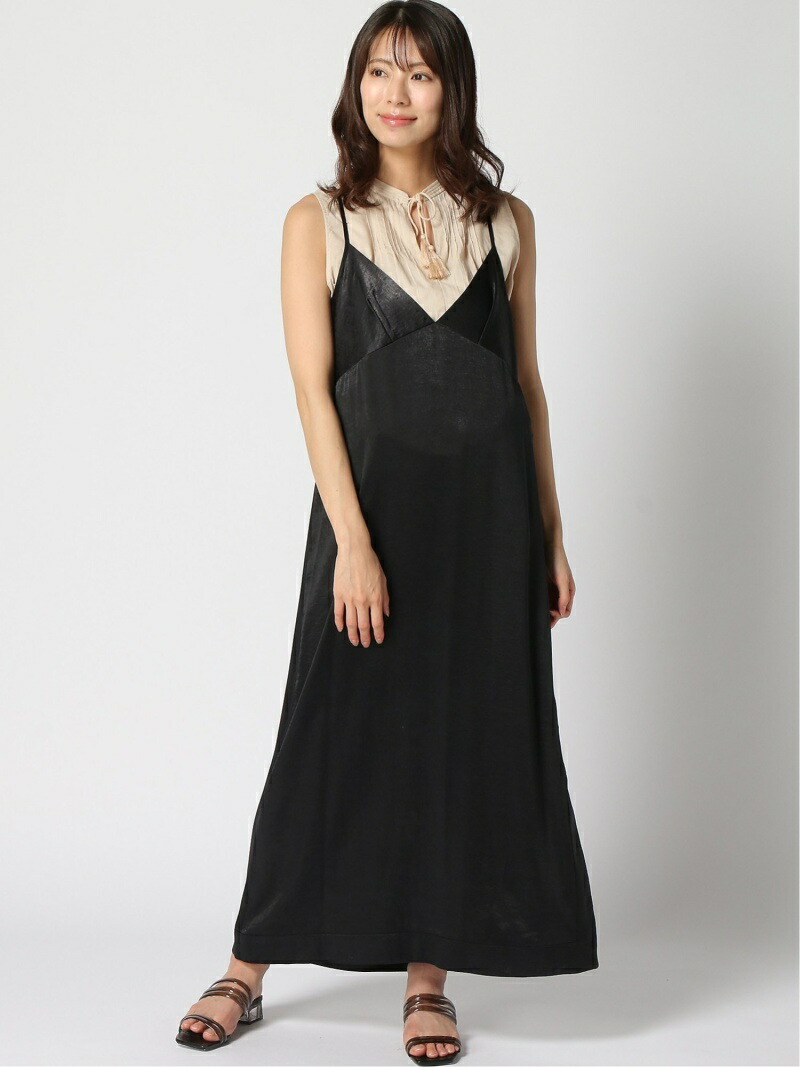 サテンスリットキャミワンピース Babylone バビロン ワンピース キャミワンピース グレー ブラック 送料無料 Rakuten Fashion Vmaphotographystudios Com