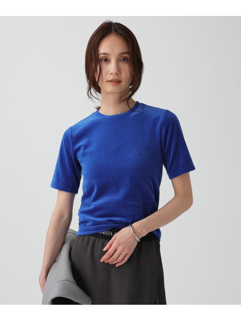 【PROTAGONISTA】天鵞絨TEE BABYLONE バビロン トップス カットソー・プルオーバー 薄墨色 米国海軍【貨物輸送無料】[ Fashion]