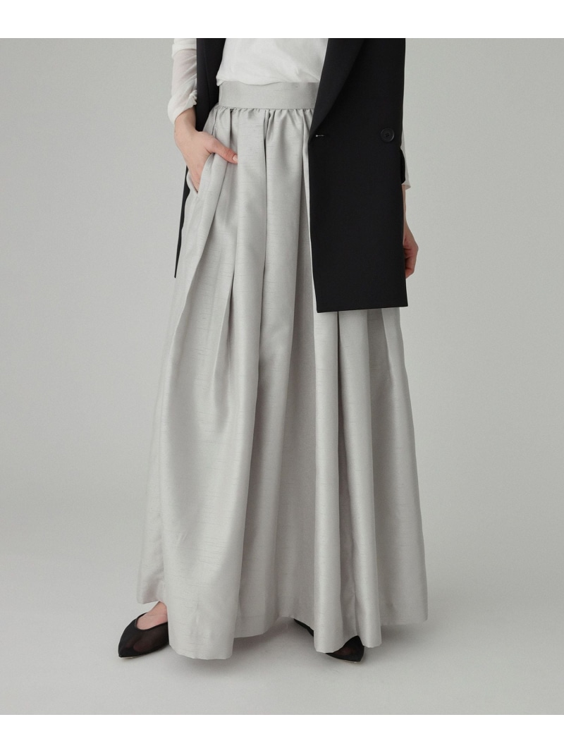【SALE／20%OFF】シャンタンスカート BABYLONE バビロン スカート ロング・マキシスカート シルバー【RBA_E】【送料無料】[ Fashion]