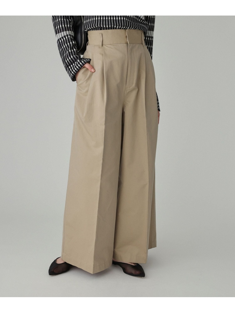 【SALE／20%OFF】シャンブレー2タックチノパンツ BABYLONE バビロン パンツ その他のパンツ ブラック ベージュ【RBA_E】【送料無料】[ Fashion]