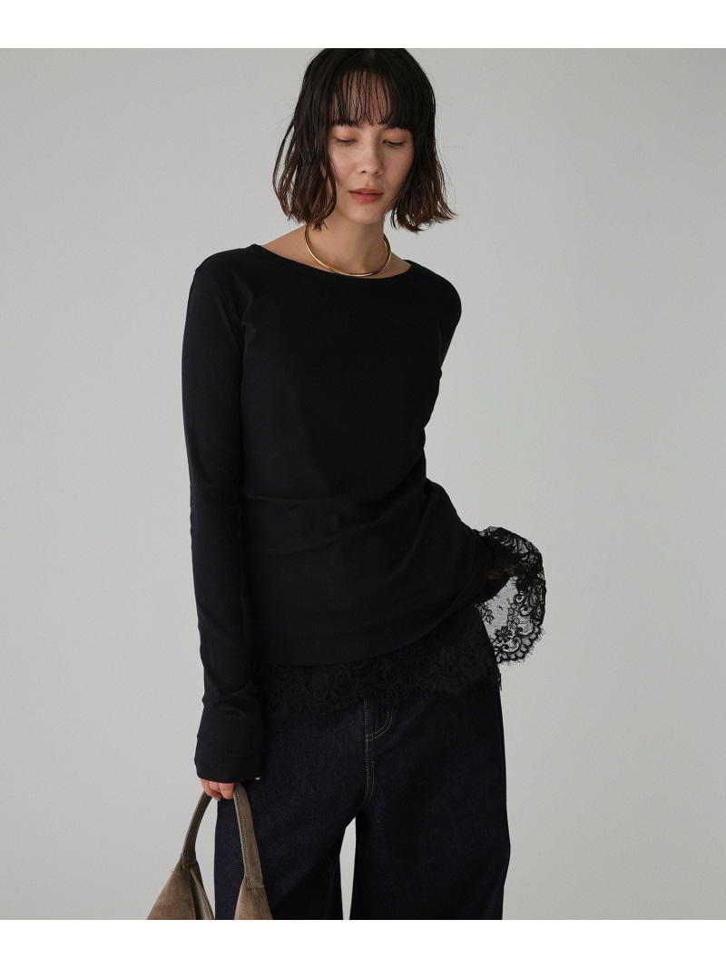 シアーフライスプルオーバー BABYLONE バビロン トップス カットソー・Tシャツ ブラック ホワイト【送料無料】[ Fashion]
