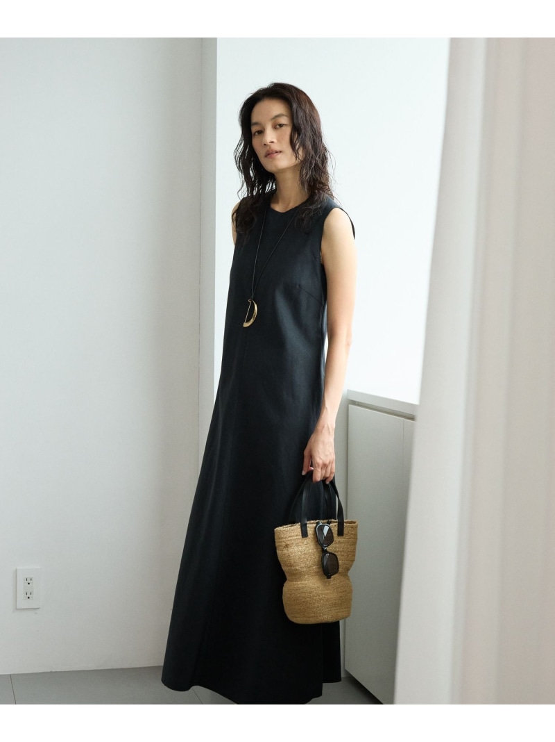 リネンライクバイヤスワンピース BABYLONE バビロン ワンピース・ドレス ワンピース ブラウン ブラック【送料無料】[ Fashion]｜BABYLONE