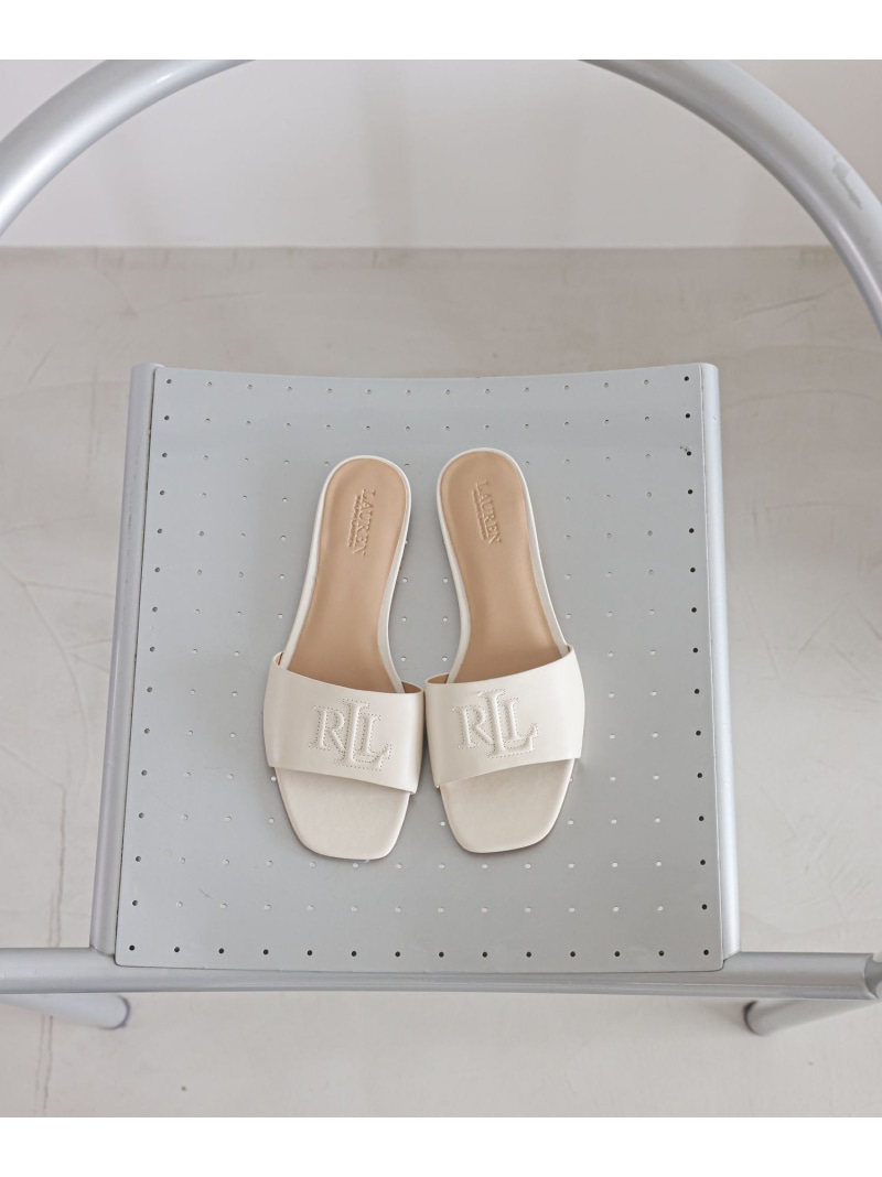 【LAUREN RALPH LAUREN】SLIDE SANDAL BABYLONE バビロン シューズ・靴 サンダル ホワイト ブラウン【送料無料】[ Fashion]