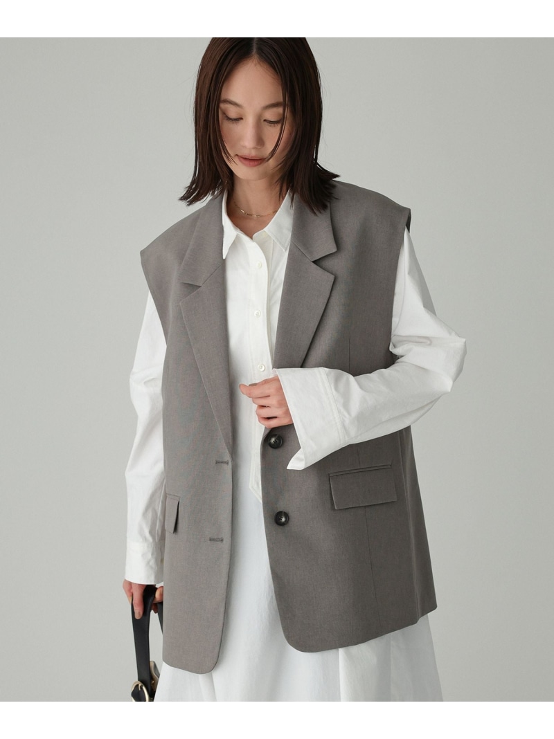 テーラーカラージレ BABYLONE バビロン トップス ベスト・ジレ ワインレッド グレー【送料無料】[ Fashion]｜BABYLONE