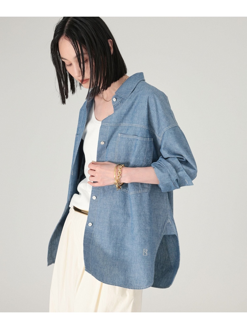【美品】バビロン ビックシルエット デニムオーバーシャツ インディゴ染め バビロン シャツ デニムシャツ ビックシルエットデニムオーバー