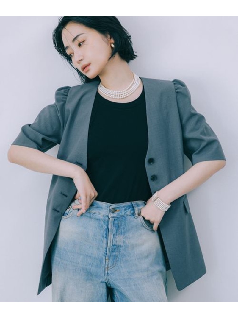 柳橋唯さんコラボアイテム】【追加予約】5分袖パフスリーブジャケット