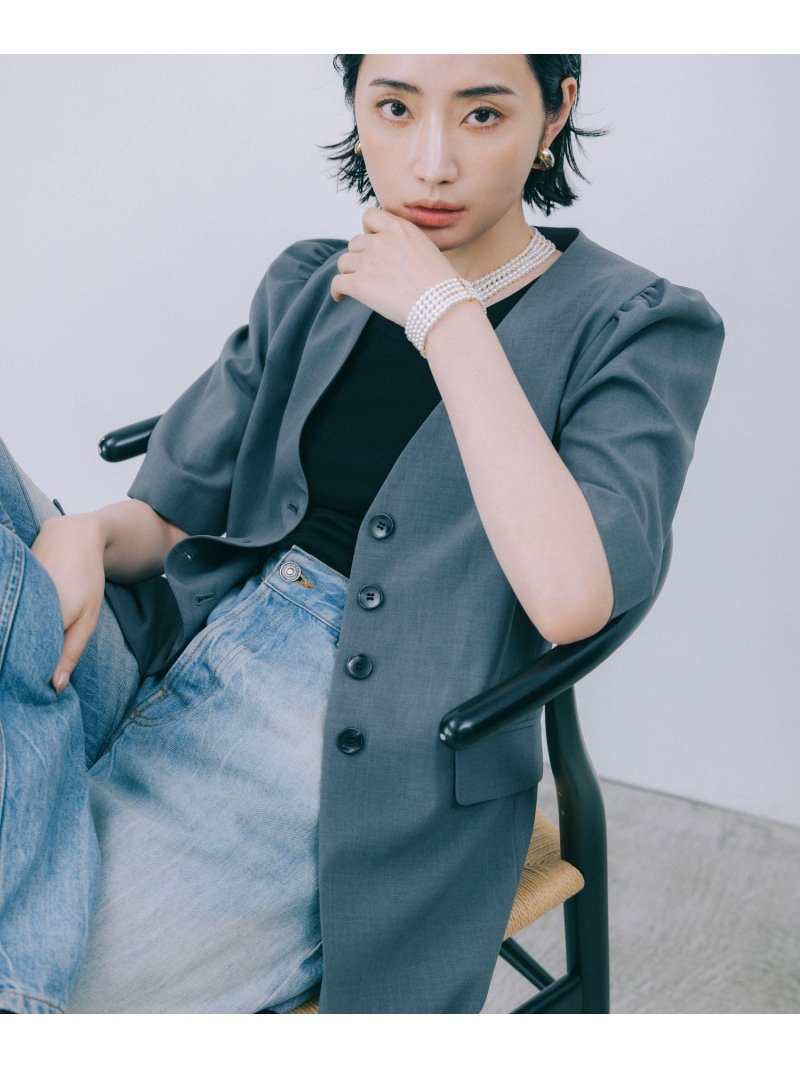 柳橋唯さんコラボアイテム】【追加予約】5分袖パフスリーブジャケット