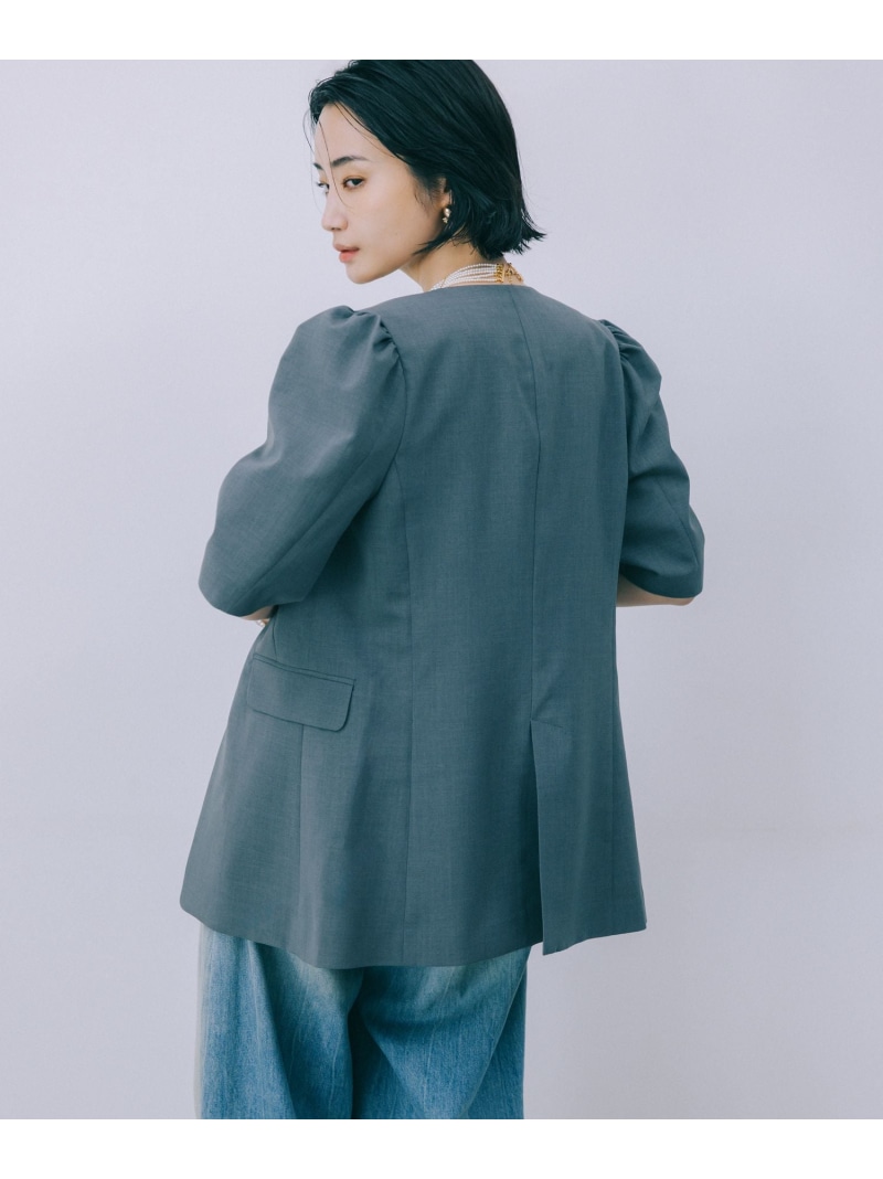 柳橋唯さんコラボアイテム】【追加予約】5分袖パフスリーブジャケット