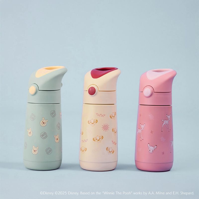 【新発売】ディズニー ビーボックス bbox ステンレスボトル プーさん バンビ ライオンキング ステンレス水筒 ストロータイプ ストローボトル 350ml 水筒 保冷 保温 ワンタッチ 子供 キッズ ベビー 魔法瓶 b.box ショルダーベルト・ストロートップ同時購入可【bbds】画像