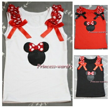 タンクトップ 子供 子供服 女の子 赤 Sarry 白 リボン ミニー プリンセス ベビー ミニーちゃん 黒 キッズ フリル 水玉