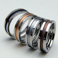 ステンレス ペアリング [vie] 刻印無料 カラーリング R1001 金属アレルギー対応アクセ ステンレスリング ペア 結婚指輪 サージカルステンレス