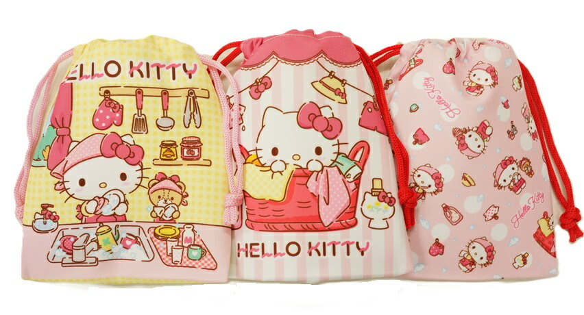 新品　ハローキティ フェイラー 巾着（リボン） ハローキティ フェイラー 手付き巾着（リボン）｜サンリオ