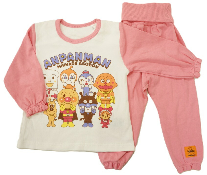 BANDAIそれいけ！アンパンマン温活応援肩あったかパジャマパンツ一体型腹巻付き長袖(ピンク)EA2589画像