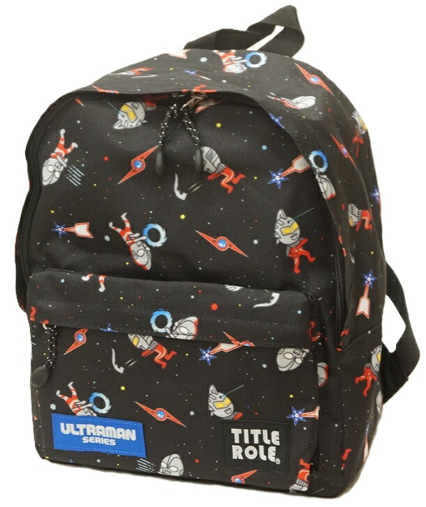 【送料込み/一部地域除く】タイトルロール ウルトラマン＆ウルトラセブン＆チームエンブレム 子供用リュックサック(容量約13L)20769052-BLACK2画像