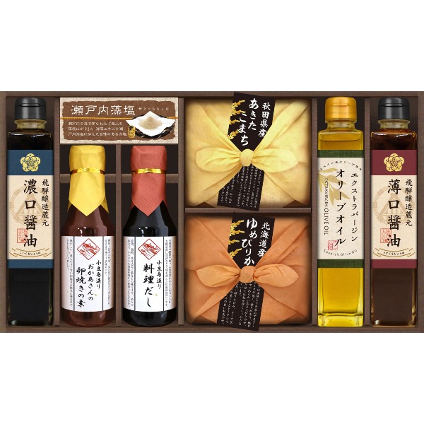【送料込み】【送料無料！】<br>美食ファクトリー こだわり調味料とお米ギフト<br>【内祝いギフト お返し 出産内祝い 内祝い】【御歳暮 結婚内祝い 新築内祝い 入学内祝い 快気祝い】【調味料ギフト 調味料セット お米ギフト お米セット】