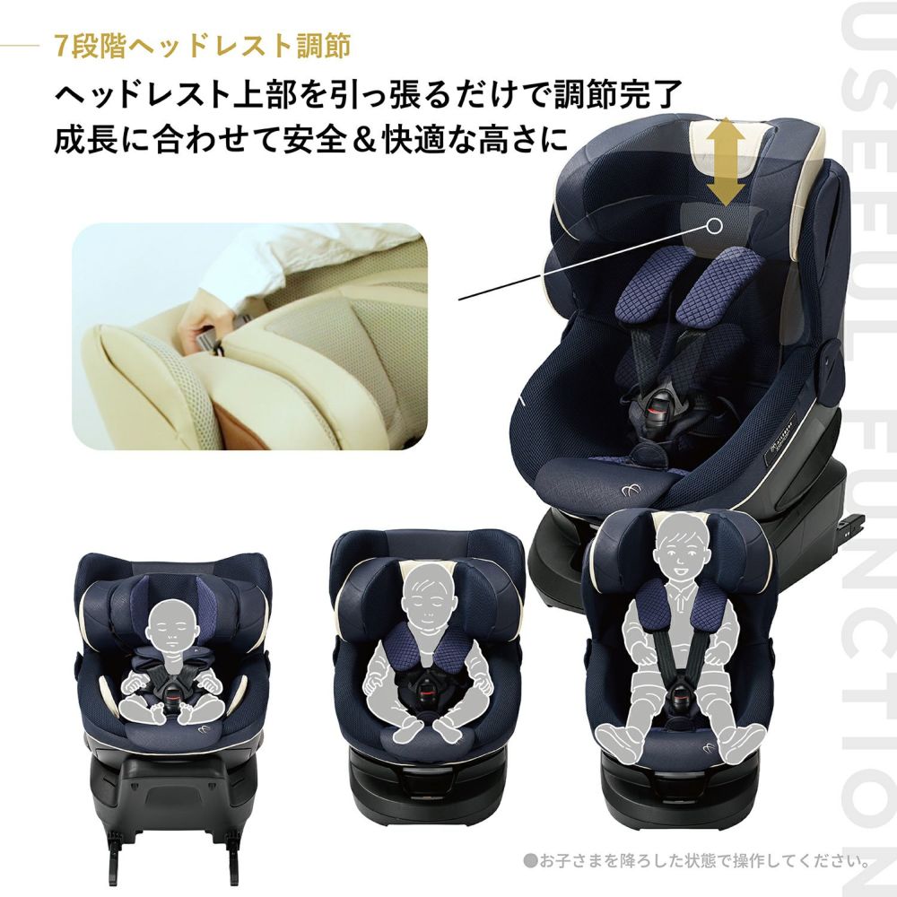 チャイルドシート 新生児 1歳から ISOFIX 回転式 エールべべ クルットR