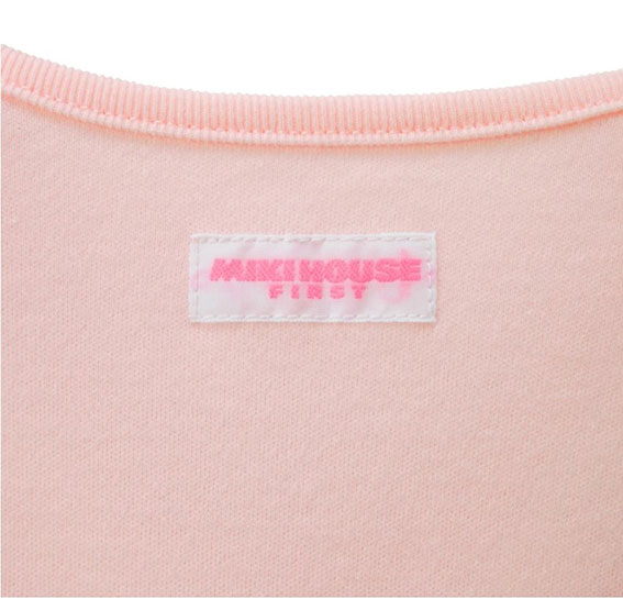 ミキハウスワンポイント刺繍ツーウェイオール【41-2601-563】08ピンク50〜60cm(秋〜)出産準備出産祝い新生児お着替えドレスオールカバーオール