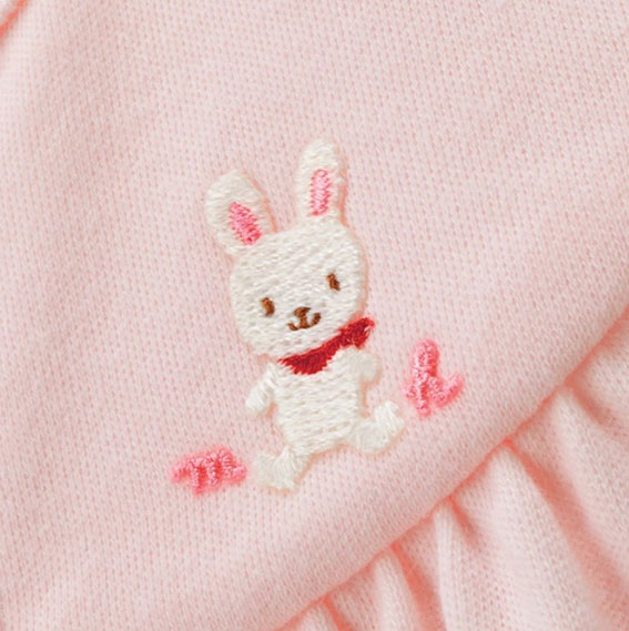 ミキハウスワンポイント刺繍ツーウェイオール【41-2601-563】08ピンク50〜60cm(秋〜)出産準備出産祝い新生児お着替えドレスオールカバーオール