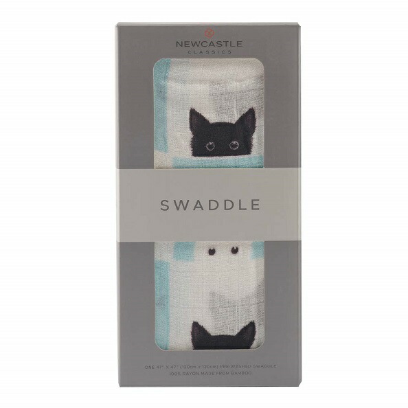 【ニューキャッスルクラシックス】スワドル バンブーモスリン 1枚入り【SKU689】 Peek-A-Boo Cats 【日本正規品】おくるみ画像