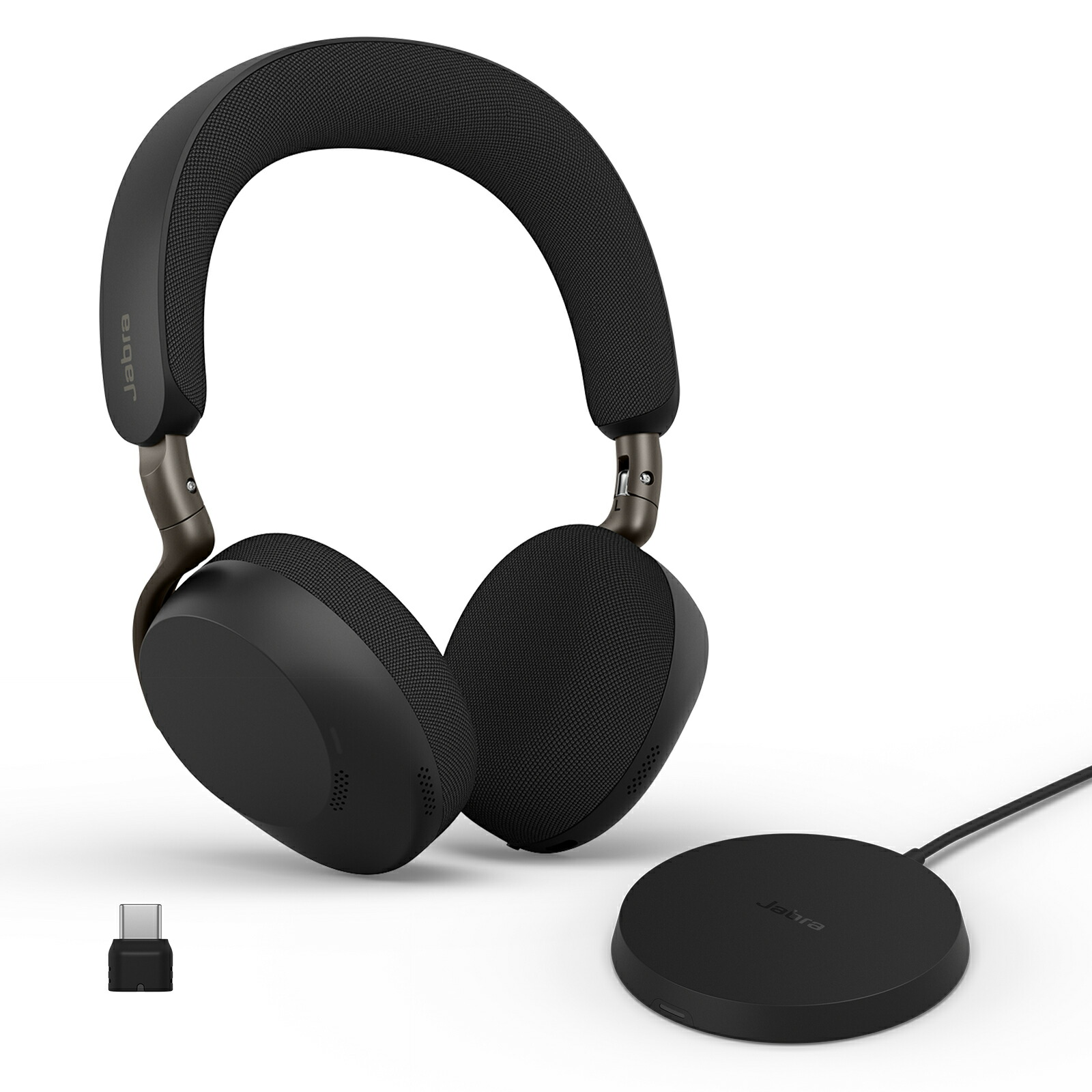 Jabra 頭顱書き割り Evolve3 75 UC  Link390c  Black WLC Chrg 両耳 無線電話 受話器 マイクロホン付き添い人 2台一斉に繋ぎ合わせる Bluetooth5.3 アダプティブノイズキャンセリング 最長25第四次元電話を掛ける 手っとり早い申し受ける なめし革座布団 側面音の高低 あき場所音声 ヒアスルー Zoom当て嵌める能力のある 37599-989-889