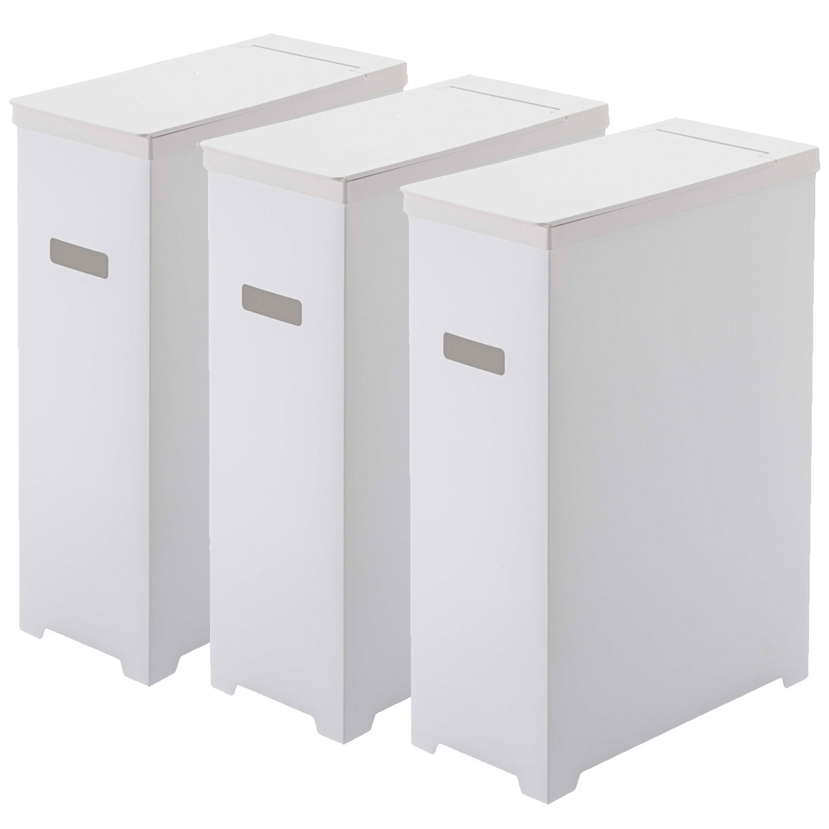 進化版 ゴミ箱 Yamazaki Tower スリム蓋付きゴミ箱 3個組 45リットルゴミ袋に対応 分別ゴミ箱 シンプル 白 黒 おしゃれ 45l ダストボックス ごみ箱 山崎実業 タワー ホワイト 当店限定 Ugs Ed Ao