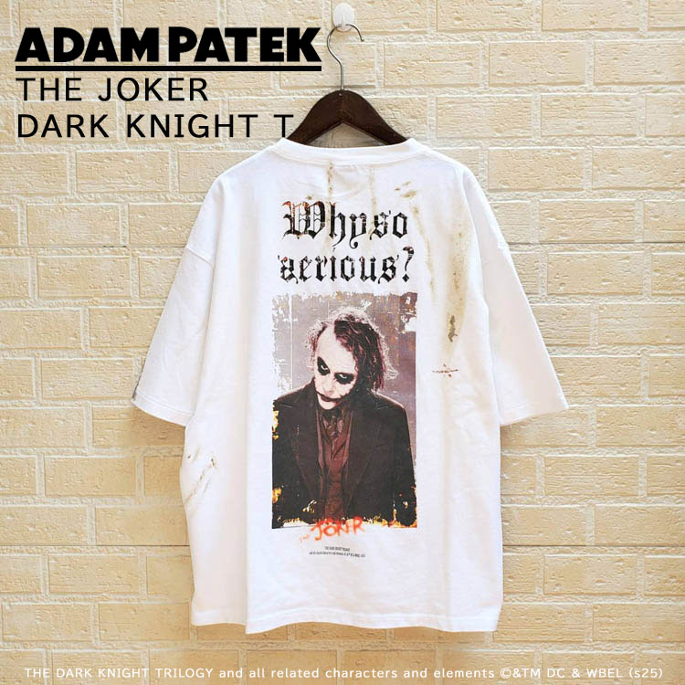 THE JOKER 滑稽者 DARK KNIGHT T うす暗いナイト爵 共同研究 半袖プルオーバー ADAMPATEK アダムパテック 刷り上げる 半袖 プルオーバー レディース メンズ 汚し製作 プルオーバー うしろ側刷り上げる 甚だしい綿織物 労働者の一団素っ首 遊撃手捩り ユニ一発やる 御祭り 通い 通学 旅する 差し上げ物