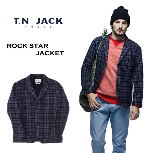 【T.N JACK】(ティーエヌジャック) Rock Star Jacket (ブルー) / ロックスター ジャケット メンズ ジャケット アメカジ 渋谷 バックドロップ 老舗アメカジショップ back drop 日本製 メイドインジャパン 送料無料
