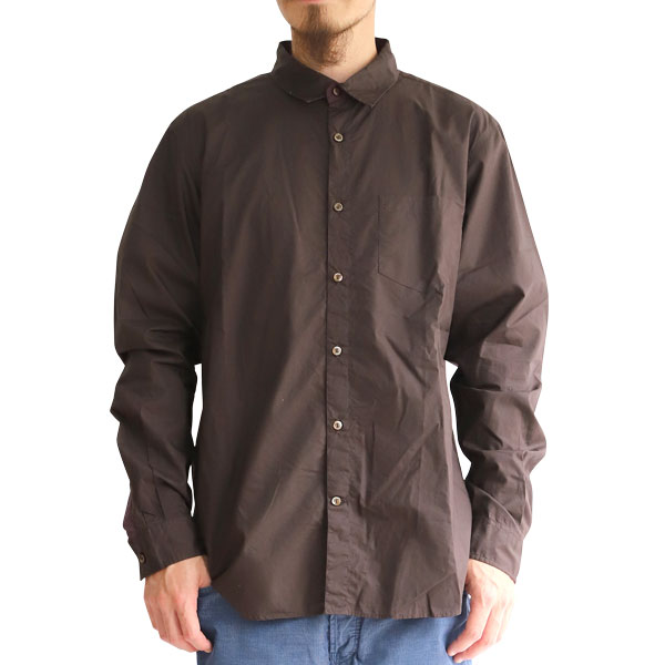 【T.N JACK】(ティーエヌジャック) Vintage Washer Shirt (ダークブラウン/パープル) / ヴィンテージ ワッシャーシャツ メンズ アメカジ 渋谷 老舗アメカジショップ back drop 日本製 メイドインジャパン 送料無料