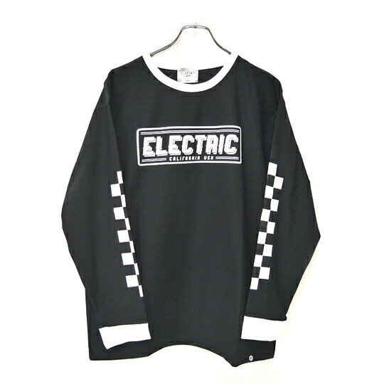 エレクトリック　チェッカーロングスリーブTシャツ