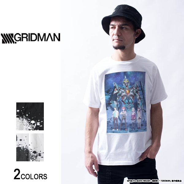 『SSSS.GRIDMAN』描き下ろしイラスト Tシャツ（男女兼用）■グリッドマン グッズ 服 アパレル 特撮 ヒーロー キャラクター 響 裕太 内海 将 宝多 六花 新条 アカネ トップス 半袖 プリント クルーネック ストリート カジュアル画像