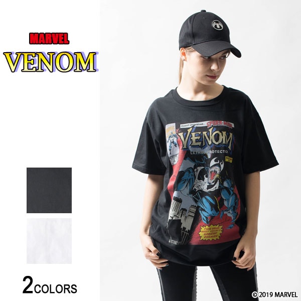 楽天市場 Marvel ヴェノム コミック フロントカバー Tシャツ 男女兼用 アメコミ スパイダーマン ヴィラン ヒーロー 映画 イラスト アベンジャーズ クルーネック トップス プリント カジュアル ストリート ルーズ ビッグ 大きいサイズ メンズ レディース ユニ