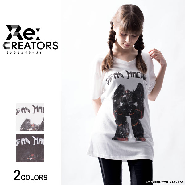 backside of tokyo(バックサイドオブトーキョー)『Re:CREATORS（レクリエイターズ）』鹿屋瑠偉「ギガスマキナ」Tシャツ■無限神機モノマギア メテオラ アルタイル 魔法陣 トップス クルーネック 半袖 プリント カットソー メカ画像