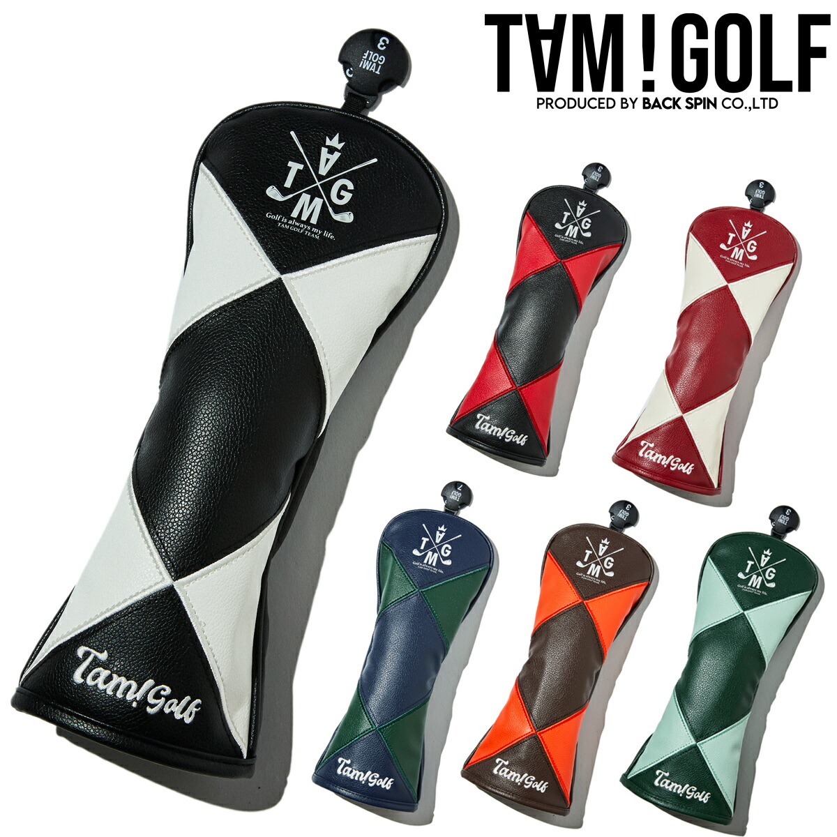 新品タグ付けMUTA ゴルフバッグ 黒 アンカー デザイン+ヘッドカバー（4個） GOLF – muta Online Store