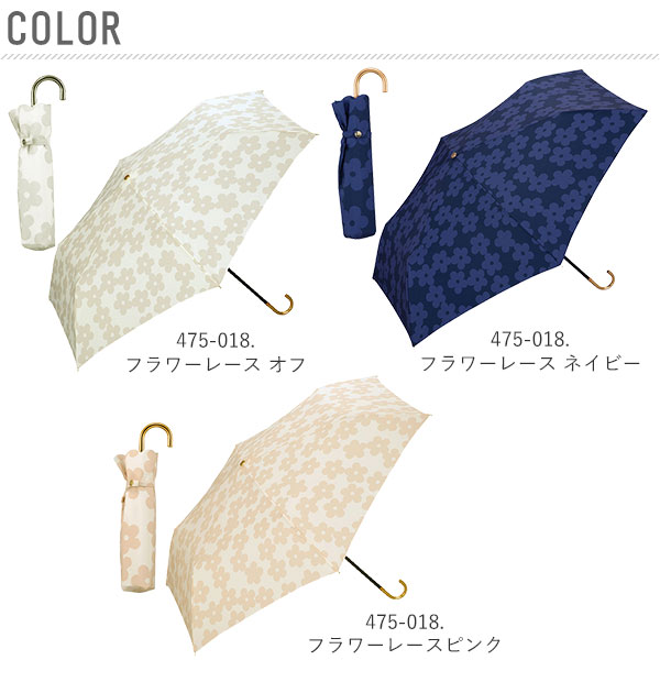 Nifty Colors folding umbrella green size//about 58cm /× about 88cm Flower check six bone