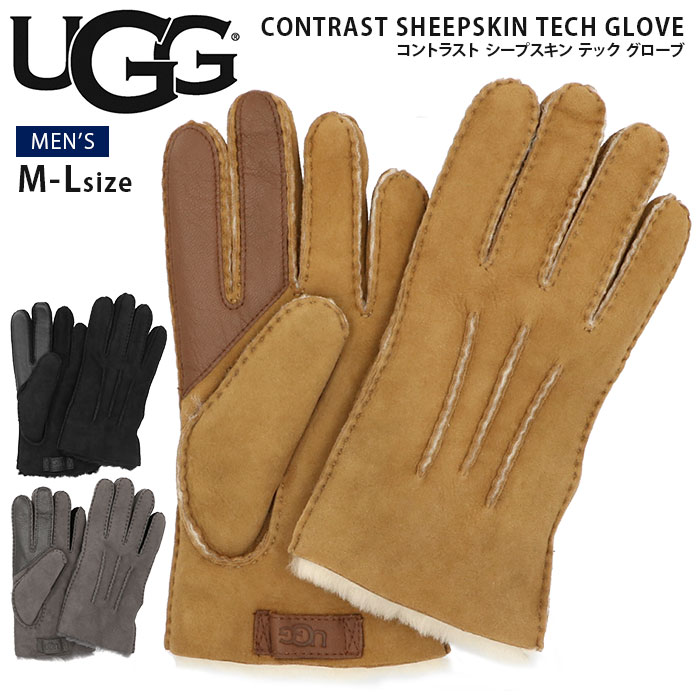 代引き手数料無料 Ugg メンズ 手袋 Contrast Sheepskin Tech Glv ブランド Ugg アグ コントラスト シープスキン テック グローブ スマホ対応 革 撥水 はっ水 防寒 暖かい おしゃれ シンプル 無地 カジュアル 冬物 誕生日 クリスマス 記念日 ギフト プレゼント Www Nso Mn