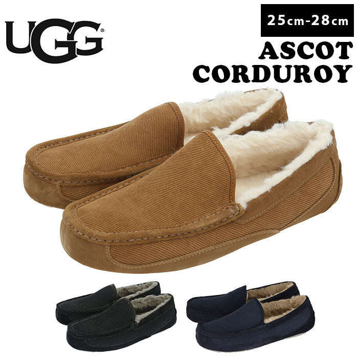 楽天市場 Ugg モカシン メンズ 好評 スリッポン アグ 内ボア 約 25cm 約 26cm 約 27cm 約 28cm ブラック 黒 メンズシューズ 紳士靴 カジュアル コーデュロイ プレゼントギフト 冬 靴 あったか おしゃれ アスコットコーデュロイ Backyard Family バッグタウン
