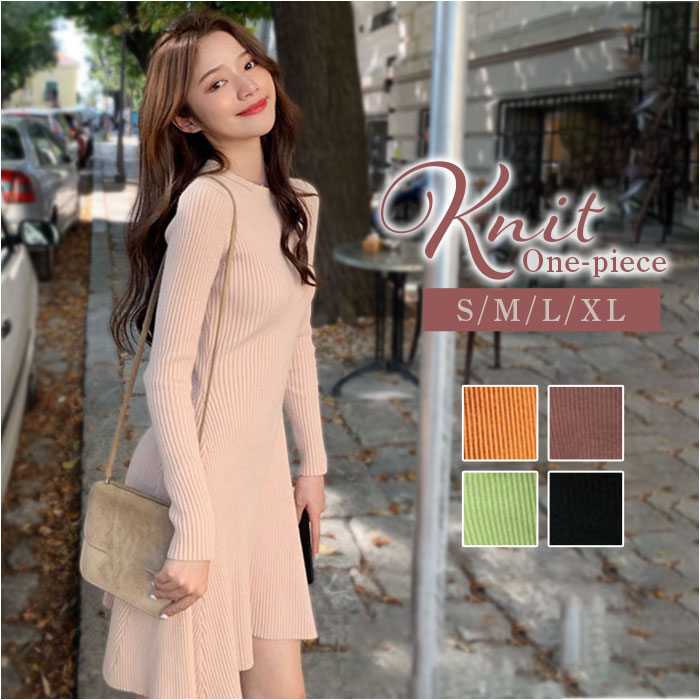 楽天市場】ニットワンピース 秋冬 ミニ丈 膝丈 ひざ丈 大きいサイズ