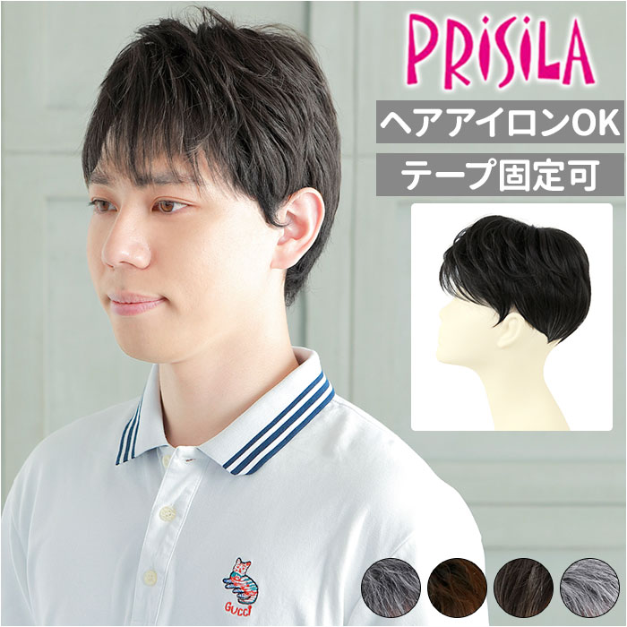 楽天市場】プリシラ 部分ウィッグ 男性 ウィッグ ショート GB-23