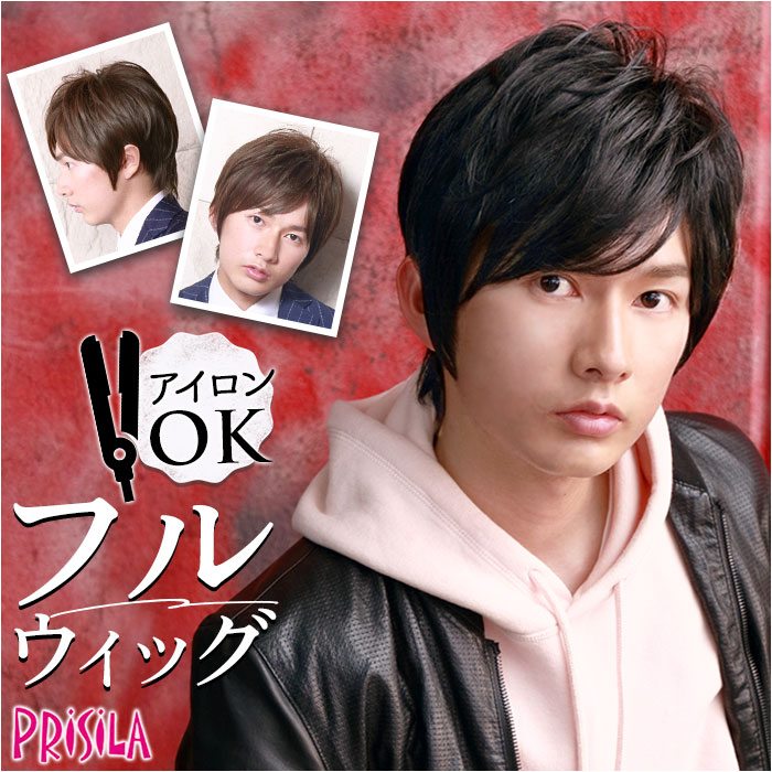 prisila プリシラ ウィッグ MA-10 メンズ 好評 フルウィッグ オールウイッグ オールウィッグ フルウイッグ 全頭かつら かつら ウイッグ メンズウィッグ カツラ 男性用 男性 PRISILA ミディショート コスプレ おしゃれ 自然|BACKYARD FAMILY バッグタウン
