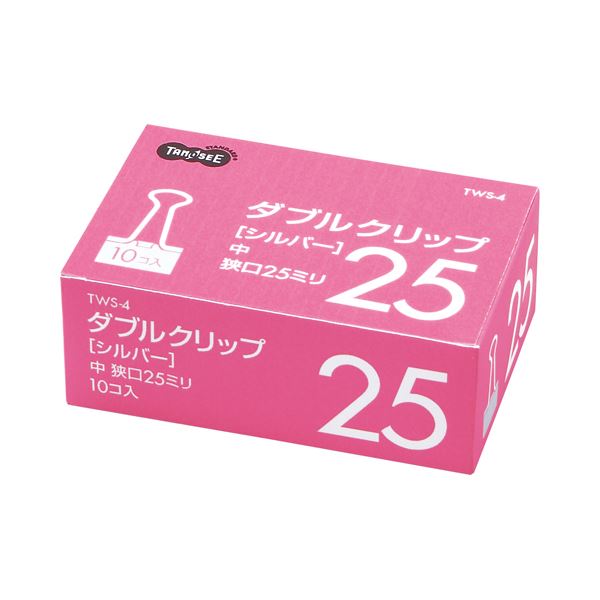 好評受付中 まとめ TANOSEE ダブルクリップ 中 口幅25mm シルバー 1