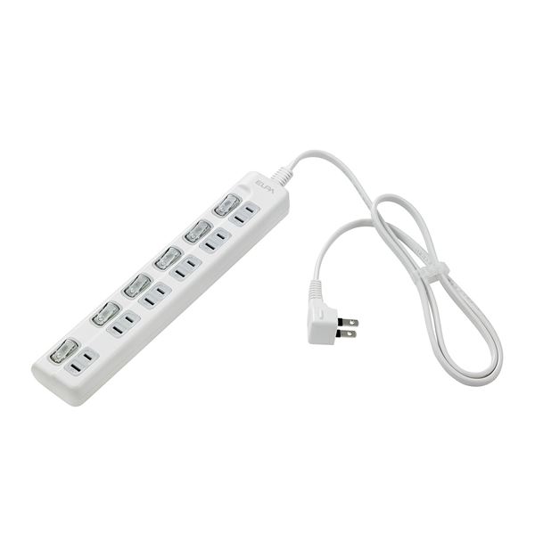 まとめ） ELPA スイッチ付タップ 上挿し LEDランプ WLS-LU61EB（W） 6