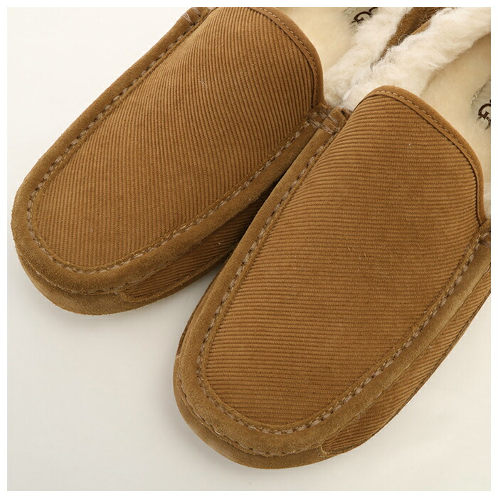 限定価格セール Ugg モカシン メンズ 通販 アグ 内ボア スリッポン 約 25cm 26cm 27cm 28cm ブラック 黒 メンズシューズ 紳士靴 カジュアル コーデュロイ プレゼントギフト 冬 靴 あったか おしゃれ アスコットコーデュロイ Fucoa Cl